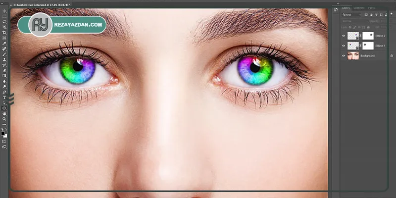 آموزش تغییر رنگ چشم در فتوشاپ